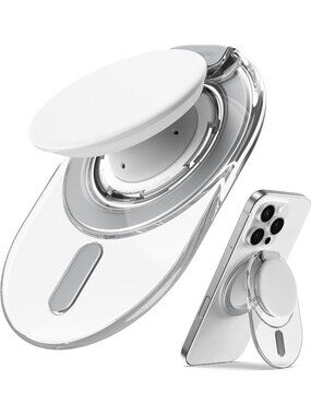 Soft Silicone Magnetic Phone Grip & Kickstand 3000G Magnetic Ring Clear